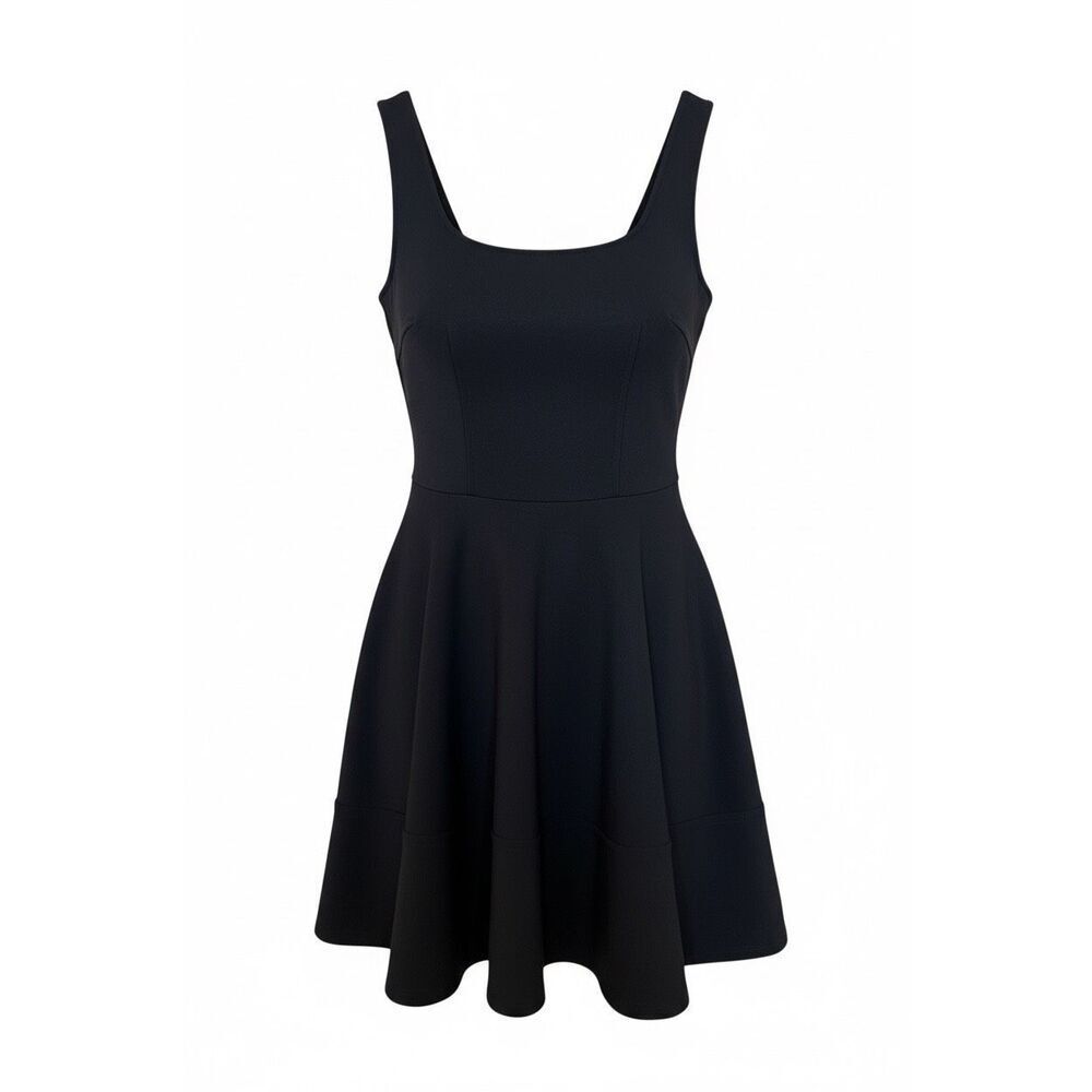 NWOT Lulus Home Before‎ Daylight Square Neck Sleeveless Skater Dress Black Small
